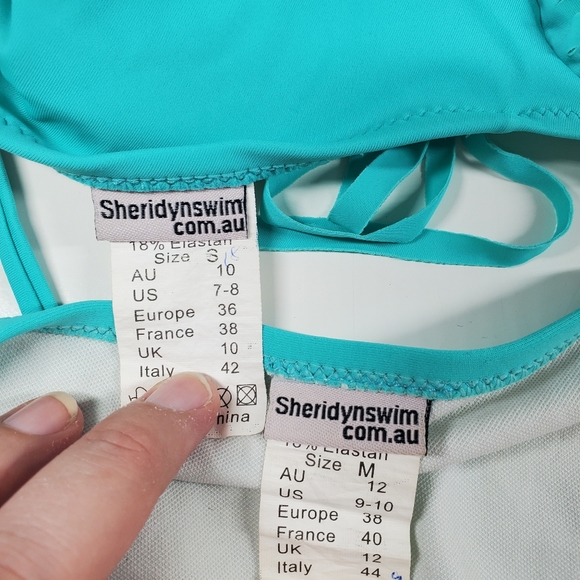 Sheridyn Swim Tuquoise Vlue Green Fringe Western Bikini - Picture 15 of 16